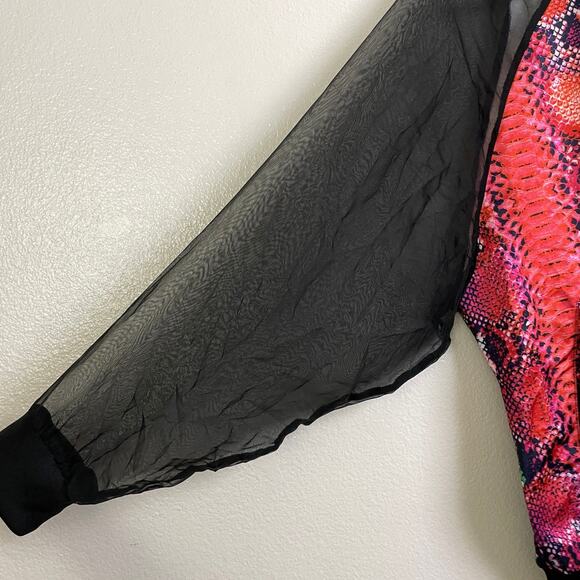 Adidas Originals Snake Mesh Track Jacket Mens Small Multi Full Zip Sheer Sleeves - Picture 7 of 12